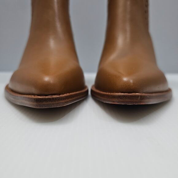 NEW Marc Fisher LTD Elyma Ankle Boot Womens 10 Tan Leather Western Pointed Toe - Picture 6 of 13